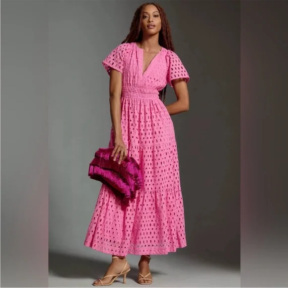 anthropologie pink wedding guest dress Pink Wedding Guest Dresses & Gowns